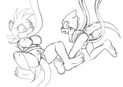 agamid anal anthro bondage bound breasts canid canine canis duo ellie_the_wolf fan_character female fours_(artist) futa_penetrated futanari gynomorph hershey_the_devil hi_res intersex lizard mammal reptile scalie sega sketch sonic_(series) sonic_the_hedgehog_(series) tentacle thorny_devil vaginal_penetration wolf