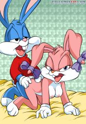 ass babs_bunny bbmbbf breasts buster_bunny female male male/female nude open_mouth palcomixvip.com rabbit sex tiny_toon_adventures tongue