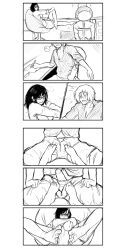 1boy1girl barefoot blush clothed_sex clothing comic erection faceless_male feet female female_pov foot_fetish footjob glasses hozuki_suigetsu long_hair lying male male/female male_pov monochrome motion_lines naruto naruto_(series) naruto_shippuden panels pants penis penis_focus pizzayola pov precum shirt sitting spread_legs toes unzipped unzipped_pants uzumaki_karin