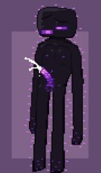 1boy 2d cum derpy_eyes dingbox(artist) ejaculation el_the_enderman(dingbox) enderman funny_face glowing glowing_eyes glowing_penis male male_only minecraft original_character penis pixel_art purple_background purple_eyes simple_background solo twink uncut