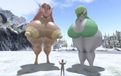 3d big_breasts breasts female gardevoir huge_breasts hyper hyper_breasts lopunny pokémon_(species) pokemon pokemon_(species) tagme thick_thighs vanessa_(zer0264) zer0264