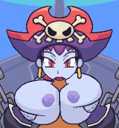 1boy 1girls 2022 2d :> animated areola big_breasts blowjob blue_skin bolo boobjob bouncing_breasts breast_grab breast_hold breast_jiggle breasts chains clothing duo earrings fellatio female_focus grabbing_breasts grabbing_own_breasts holding_breasts holding_own_breasts huge_breasts jiggling_breasts just_the_tip large_breasts large_penis looking_at_viewer loop low_res lowres male male/female necklace nipples oral oral_sex paizuri paizuri_fellatio paizuri_lead_by_female perfect_loop pirate pirate_hat purple_hair red_eyes risky_boots shantae skull_and_crossbones smooth_skin straight villain villainess wonster-chan