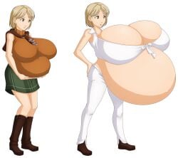 1girls ashley_graham ashley_graham_(brooke_elizabeth_mathieson) belly big_belly big_breasts blonde_hair bra breast_expansion breasts female huge_belly huge_breasts hyper_pregnancy pregnant resident_evil resident_evil_4 saburox