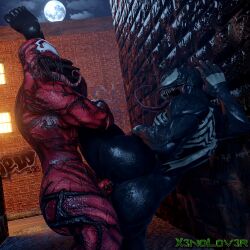 2boys 3d 5_toes anal_sex ass balls big_ass big_butt black_body black_skin carnage_(marvel) dark_body erection fangs feet gay humanoid long_tongue looking_up male male/male male_only males_only marvel outside penetration penis red_body red_skin sex smooth_skin spider-man_(series) symbiote testicles thekidxeno tongue venom_(marvel) x3no_lover yaoi