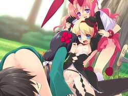 1boy 3girls alice_futarimeno alice_parade funny_odoodo luna_hatsujou_usagi reverse_spitroast tagme yamane_inemuri