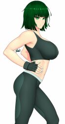 1girls ass big_ass big_breasts big_butt breast breasts curvy curvy_body curvy_female curvy_figure eye_contact female female_focus female_only fit fit_female fubuki_(one-punch_man) gloves green_eyes green_hair gym_clothes hand_on_waist hands_on_hips hips large_breasts leggings legs light-skinned_female light_skin looking_at_viewer medium_hair midriff navel one-punch_man shiny_skin short_hair side_butt side_view sideboob slim slim_waist smile smiling smiling_at_viewer smirk solo solo_female solo_focus sports_bra sportswear sweat sweating sweaty sweaty_body thick_thighs thighs thin_waist tight_clothing toned toned_body toned_female tsuki_riven voluptuous waist white_background working_out workout workout_clothes