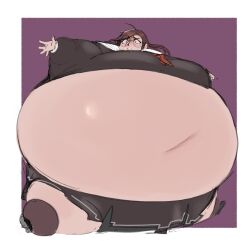 air_inflation danganronpa danganronpa:_trigger_happy_havoc expansion fukawa_touko growth hyper_ass hyper_belly hyper_breasts immobile inflated_belly inflation morbidly_obese morbidly_obese_female nuumatic spherical_inflation straight_hair tight_clothing