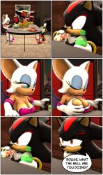 dinner e-123_omega mountain_dew oblivious pizza rouge_the_bat sega shadow_the_hedgehog showing_breasts sonic_(series) sonic_adventure sonic_heroes sonic_the_hedgehog_(series) team_dark