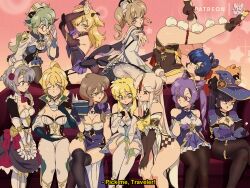 11girls 6+girls barbara_(genshin_impact) bluethebone blush blushing clothed clothed_female female_only fischl_(genshin_impact) genshin_impact guoba_(genshin_impact) harem jean_gunnhildr keqing_(genshin_impact) lisa_(genshin_impact) lumine_(genshin_impact) mona_(genshin_impact) multiple_females multiple_girls ningguang_(genshin_impact) noelle_(genshin_impact) nun retro_artstyle sucrose_(genshin_impact) xiangling_(genshin_impact) yuri