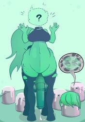 1futa animal_genitalia balls big_balls big_penis bottomless breasts bucket centaur choker clothed clothing cum cum_drip cum_in_bucket cum_in_container cum_on_face detachable_head dullahan erection front_view futa_centaur futa_only futanari ghost ghost_girl green_hair green_skin hair_pull head_tilt horse horse_tail horsecock huge_balls huge_cock humanoid humor inka_(inkplasm) navel partially_clothed penis self_upload solo standing stockings thighhighs turch