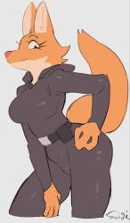 1girls 2023 anthro big_breasts bodysuit breasts clothed clothing crimson_paw diane_foxington dreamworks female female_focus female_only fox fur furry furry_only looking_at_viewer orange_fur signature solo sususuigi tail the_bad_guys thighs