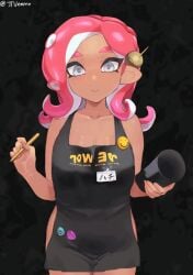 1girls agent_8_(splatoon) alternate_breast_size animated apron ass_expansion bare_shoulders big_breasts blush breast_expansion breasts butt_expansion cute edit embarrassed female female_only gray_eyes grey_eyes hips holding_object hourglass_expansion hourglass_figure huge_breasts humanoid jtveemo lactation lactation_through_clothes large_breasts nintendo no_sound octoling octoling_girl slideshow solo solo_female splatoon splatoon_(series) splatoon_2 thick thick_thighs thighs video wide_hips