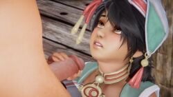 1boy adorable baby_face black_hair brown_eyes cute female fighting_game filipina hand_on_penis handjob honey_select honey_select_2 long_hair looking_up nervous partial_male petite petite_body small_breasts soul_calibur talim teen teenage teenage_girl teenager twin_braids twintails young