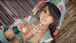 adorable baby_face black_hair brown_eyes cum_in_hand cum_on_face cum_on_hand cute female fighting_game filipina happy happy_female honey_select honey_select_2 kneeling long_hair looking_at_viewer petite petite_body small_breasts soul_calibur talim tasting_cum teen teenage teenage_girl teenager tongue_out twin_braids twintails wink winking winking_at_viewer young