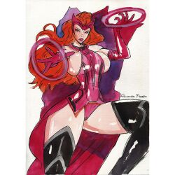 1girls arapaimagigas big_breasts breasts cameltoe cleavage female female_only light-skinned_female marvel marvel_comics red_eyes red_hair scarlet_witch sideboob tamoerae thick_thighs wanda_maximoff wide_hips