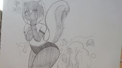 fart fart_cloud fart_fetish farting female furry kemono skunk tagme traditional_media_(artwork) wilting_flowers wilting_plants