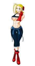 abs alluring-taili areolae athletic athletic_female big_breasts blonde_hair breasts busty cammy_white female female_focus female_only hourglass_figure muscles muscular muscular_female navel nipple_piercing nipples piercing short_hair standing street_fighter street_fighter_6 tagme wide_hips