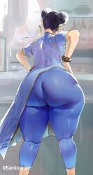 1girls ass back back_view bamboo_ale big_ass big_butt butt capcom chubby chubby_female chun-li clothed clothed_female clothes clothing dat_ass dumptruck_ass fat_ass female female_only fully_clothed hi_res huge_ass huge_butt large_ass skintight solo solo_female standing street_fighter thick_ass thick_thighs thunder_thighs tight_clothing wide_hips