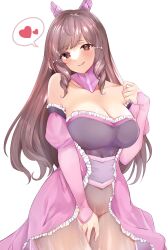 1girls :p alternate_costume ama_i_zzz bare_shoulders breasts brown_eyes brown_hair cleavage collarbone covering_crotch female female_only fire_emblem fire_emblem_awakening heart large_breasts licking_lips long_hair looking_at_viewer nintendo shoulders smile solo sumia_(fire_emblem) thick_thighs thighs tongue tongue_out white_background