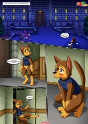 a_secret_mission_of_sex_(comic) anthro bbmbbf blush chase_(paw_patrol) comic comic_page fur34 furry male palcomix paw_patrol