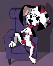 101_dalmatian_street 101_dalmatians anthro breasts canine collar dalmatian disney eyelashes female masturbation pksldgehammer_(artist) pussy smoking vagina wisnia