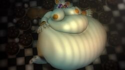 3d animated areola breasts five_nights_at_freddy's fnaf large_breasts lolbit_(fnaf) morbidly_obese morbidly_obese_female nipples obese_female overweight sound tagme video