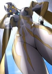 alien alien_girl artist_request big_boobs big_breasts boobs breasts busty carmeara giantess hand_on_hip looking_at_viewer looking_down tagme thick thick_thighs tits ultraman_(franchise) ultraman_trigger_(series) voluptuous wide_hips yellow_eyes