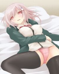 danganronpa danganronpa_2:_goodbye_despair exposed_panties female_only nanami_chiaki no_skirt panties spread_legs straight_hair thighhighs あまぐりむきぞう