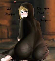 1girls ass ass_focus blonde_hair clothing deathbed_smalls elden_ring female female_only fia_the_deathbed_companion fromsoftware light-skinned_female nutsoni transparent_clothing