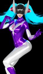 3d blue_hair bodysuit dj_sona league_of_legends sona_buvelle suggestive