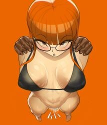 bikini creampie cum cum_in_pussy cum_inside dark-skinned_male dark_skin hands_on_shoulders interracial okaimikey persona persona_5 sakura_futaba swimsuit tagme vaginal_penetration