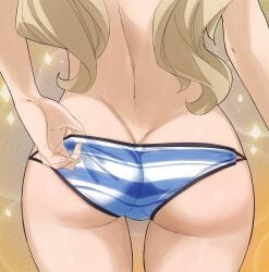 1girls ass ass_cheeks ass_cleavage ass_focus back_view butt_crack butt_focus edens_zero gaston18 long_hair rebecca_bluegarden sole_female solo tagme thick_ass thick_thighs thighhighs