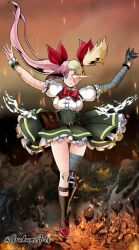 1girls aqua_eyes big_breasts blonde_hair cyborg dress dress_up female female_focus graham_arts long_hair metal_slug metal_slug_attack pink_hair pink_panties snk tagme vita_(metal_slug)