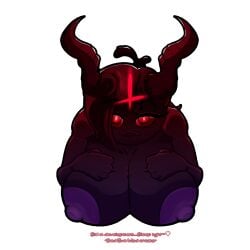 big_breasts breasts demon_girl elisalevin eve_(the_binding_of_isaac) female female_only horns huge_breasts red_eyes the_binding_of_isaac transparent_background