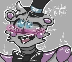 1boy ahe_gao bear blue_eyes bowtie five_nights_at_freddy's five_nights_at_freddy's:_sister_location fnaf funtime_freddy_(fnafsl) furry gay hat heart-shaped_pupils heart_eyes male_only robot sister_location solo tophat yaoi