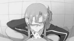 1boy :>= blush censored cheating cleaning_cock cleaning_fellatio covered_eyes covering_eyes cuckold cuckolding cum cum_in_mouth cum_in_nose erection fat_man fellatio female femsub greyscale highres jacket long_hair long_sleeves maledom monochrome mosaic_censoring netorare ntr obese_male older_dom_younger_sub older_man_and_teenage_girl oral_cock_cleaning overweight_male penis penis_cleaning pov pov_crotch sanagi_torajirou straight sword_art_online teen_girl teenage_girl teenager vacuum-like_fellatio vacuum_blowjob vacuum_fellatio vacuum_suck yuuki_asuna