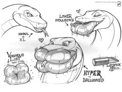 big_lips feral huge_lips hyper_lips kissing lip_expansion lips lipstick puckered_lips snake walter_sache