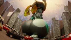 big_ass bubble_butt cars giantess huge_ass hyrule_warriors imp_midna macro midna street tagme the_legend_of_zelda twilight_princess