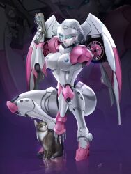 alien alien_girl arcee arcee_(g1) big_boobs big_breasts blue_eyes blue_nipples boobs breasts busty cat ex-01_nicee felox08 female gynoid high_heels humanoid nipples pussy pussy_peek robot robot_girl robot_humanoid thick_thighs tits transformers vagina white_body