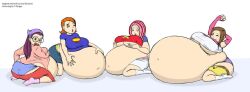 4girls balloon clothed clothed_female digimon digimon_adventure_02 female female_only hikari_yagami human hyper_pregnancy mimi_tachikawa miyako_inoue multiple_females multiple_pregnancies non-nude pregnant sora_takenouchi tagme