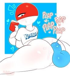 ass bodily_fluids breasts clothing container cup female genital_fluids genitals heart hi_res ilovefuud koolaid nintendo penis plap_(sound) pokémon_(species) pokemon puppysnackz pussy_juice sex shirt sillysmugz solo sweat text text_on_clothing text_on_shirt text_on_topwear topwear video_games voltorb