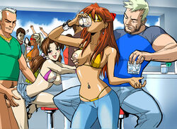 4girls 5boys age_difference alcohol ass ass_grab asuka_langley_sohryu bent_over bikini bikini_aside blush breast_grab breasts breasts_out brown_hair cheating clothed_sex clothing denim denim_shorts doggy_style drinking drunk female from_behind groping groping_from_behind hand_on_breast high_heels hikari_horaki human jeans leggings light-skinned_female light_skin long_hair male medium_breasts multiple_girls navel_piercing neon_genesis_evangelion nipples ntr one_breast_out open_toe_shoes panties party piercing pubic_hair raglan_sleeves reach_around red_hair revealing_clothes sex shoes shorts skin_tight skirt skirt_lift spandex sr._ph straight straight_hair swimsuit tan tanline tekuho thong twintails uncensored underwear whale_tail wide_hips