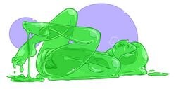 breasts creature dadward goo goo_girl knees_on_chest masturbation monster_girl nipples sigh slime slime_girl spread_legs toe-point translucent transparent