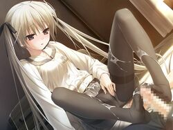 cum feet footjob pantyhose penis yosuga_no_sora