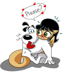 awkward black_hair blue_eyes blush canid canine canis dialogue dudley_puppy felid feline felis female green_eyes heart kitty_katswell licking necro-opolis nude nude_female nude_male shadow simple_shading speech_bubble sweat t.u.f.f._puppy tagme tail tongue_out white_background white_fur