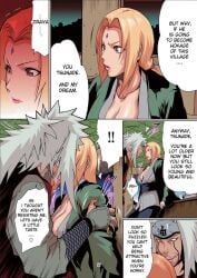 colored comic dialogue english_text jiraiya kissing linda_project naruto naruto_(series) naruto_shippuden story text translated tsunade