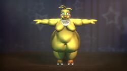 3d animated big_ass big_belly big_butt bird chica_(fnaf) chubby chubby_female chunky fat fat_ass five_nights_at_freddy's fnaf huge_ass huge_butt morbidly_obese_female naked no_sound obese obese_female plump plump_ass thick thick_ass video wide_hips yellow_skin