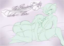 2girls big_ass big_breasts big_butt bubble_ass bubble_butt ed-nsfw humanized humanoid kirlia original_characters pokemon pokemon_(species) pokemon_species ralts short_hair sisters sketch thick_ass thick_thighs