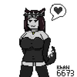 animated artist_request big_breasts black_ears black_hair dragon_lady_(moosty) gif pixel_art roblox roblox_avatar sfw source_request tagme tinted_glasses