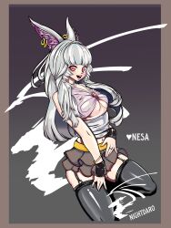 bunny_ears bunny_girl furry_ears furry_female grey_hair nesa nightdaro original original_character skinny_girl